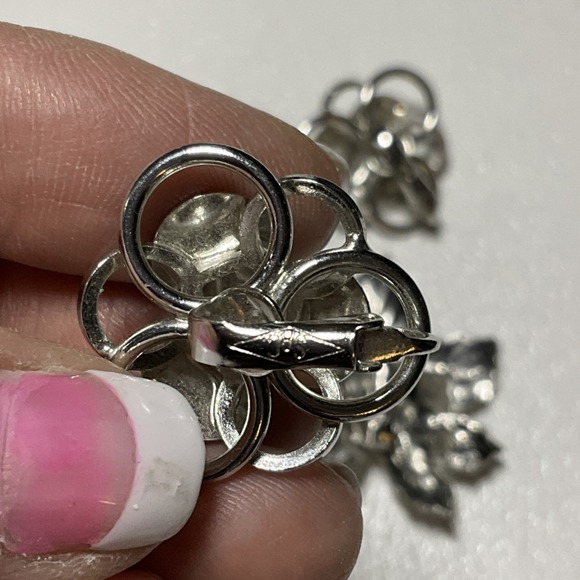 Vintage 3 Sarah Coventry Silver And Gold Maple Leaf Circles Fan Clip On Earrings - Picture 5 of 6